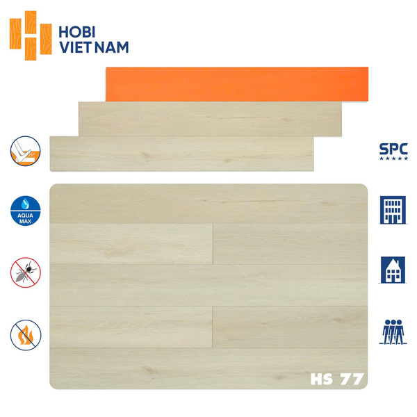 Sàn Nhựa Hobi SPC 7mm – Mã HS77